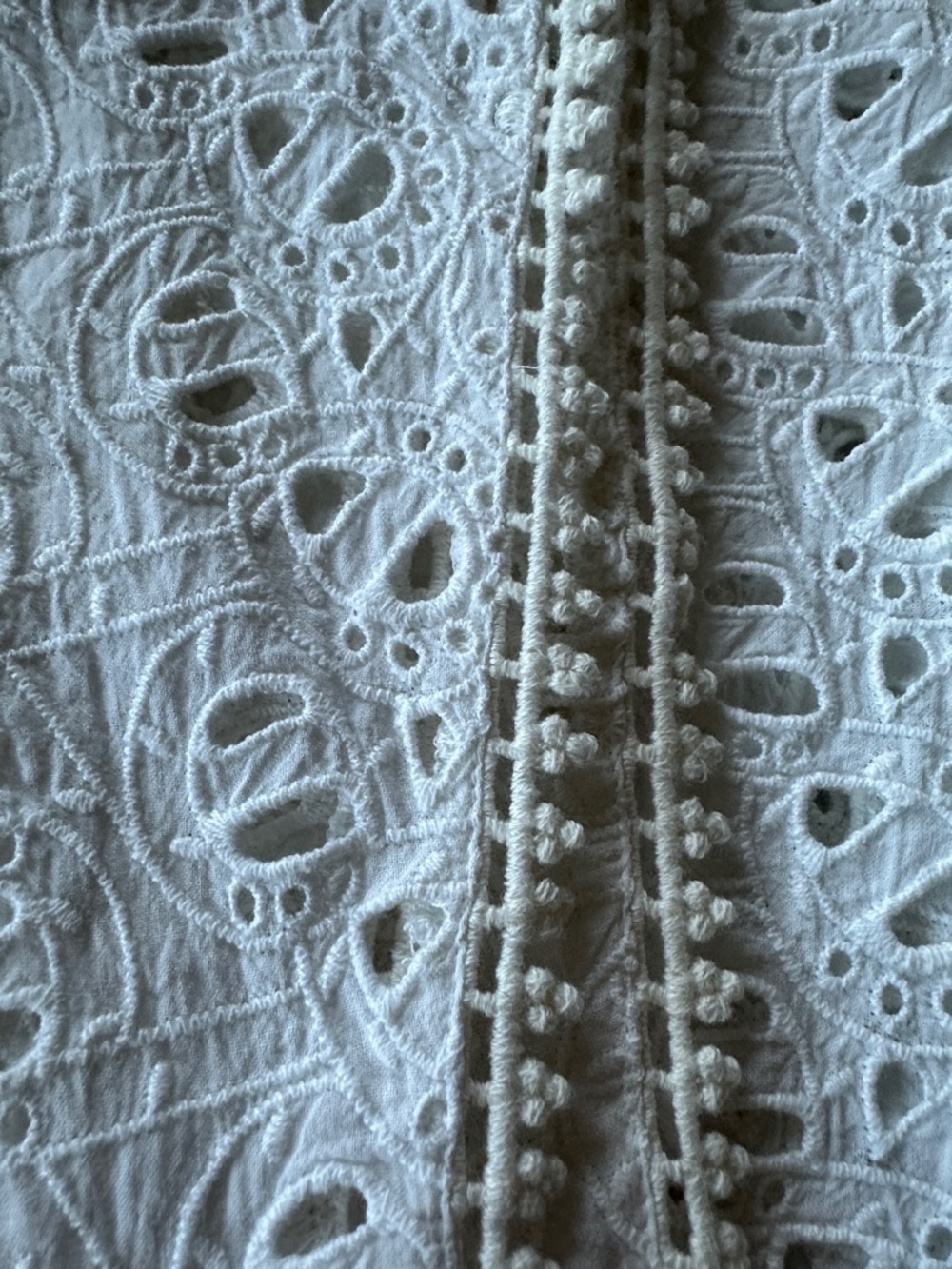 Mediterranean Spanish White Eyelet Dress with Tie Waist Cotton Small/ Medium - Picture 11 of 12